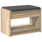 Flurbank mit Kissen mit Regal Sonoma-Eiche 63 x 38 x 45 cm