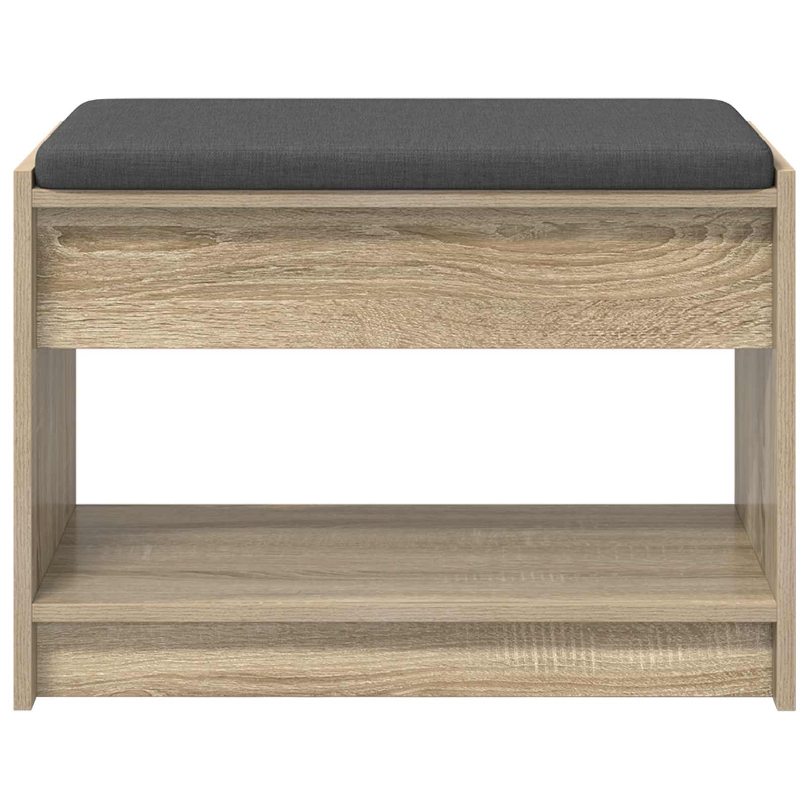 Flurbank mit Kissen mit Regal Sonoma-Eiche 63 x 38 x 45 cm