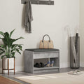 Flurbank mit Kissen mit Regal Betongrau 63 x 38 x 45 cm