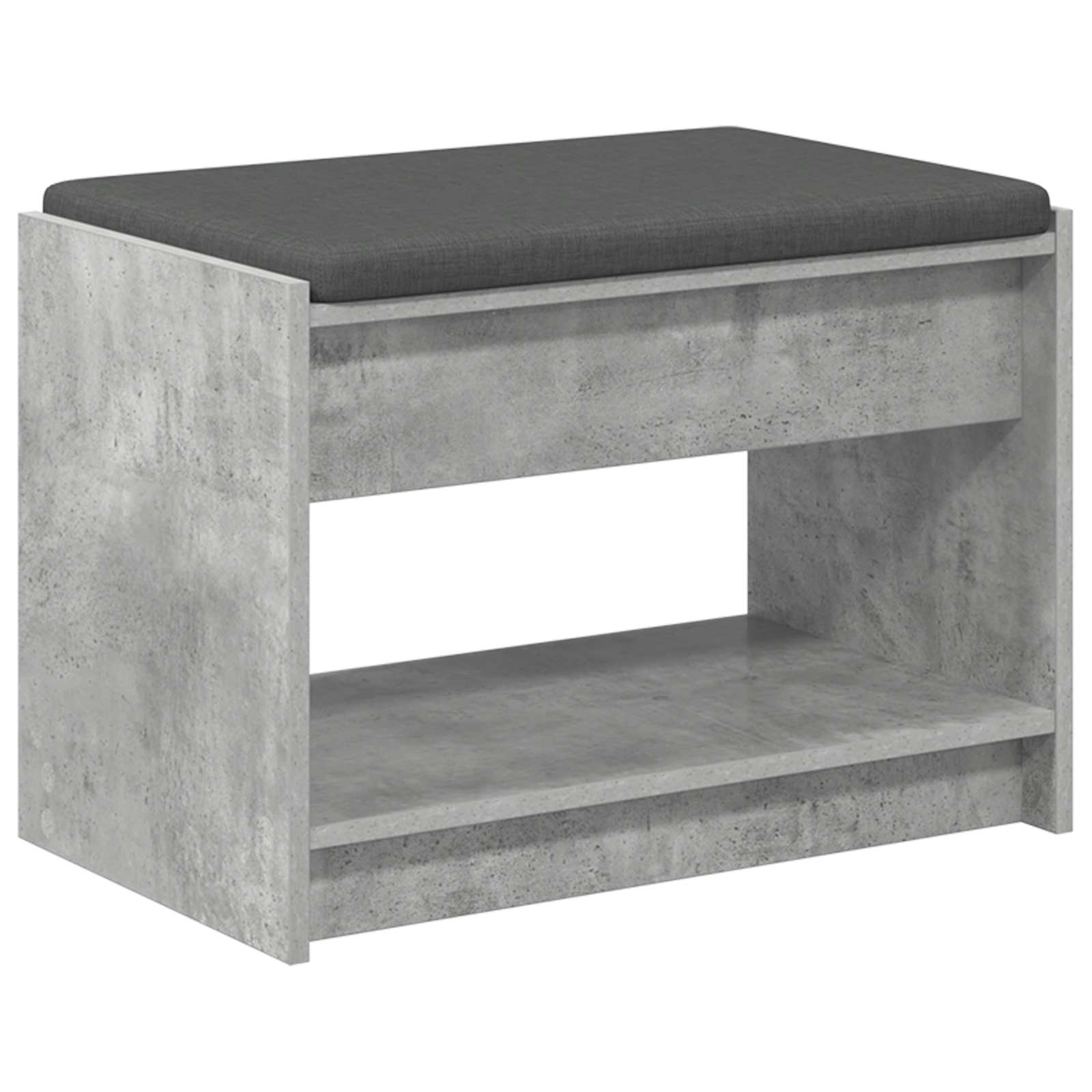 Flurbank mit Kissen mit Regal Betongrau 63 x 38 x 45 cm
