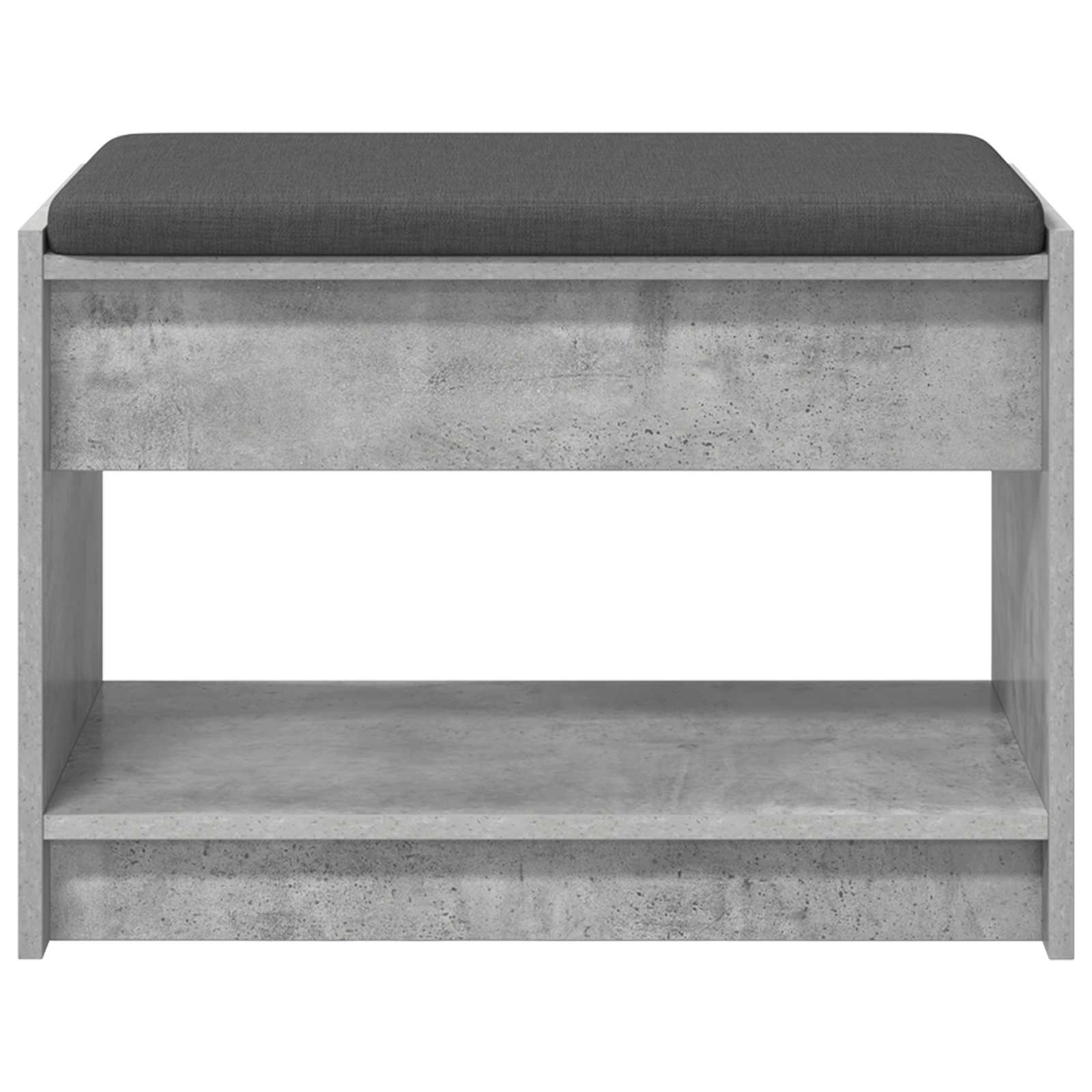 Flurbank mit Kissen mit Regal Betongrau 63 x 38 x 45 cm