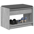 Flurbank mit Kissen mit Regal Graues Sonoma 63 x 38 x 45 cm