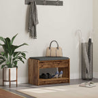 Flurbank mit Kissen mit Regal Altholz 63 x 38 x 45 cm
