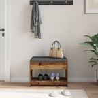 Flurbank mit Kissen mit Regal Altholz 63 x 38 x 45 cm