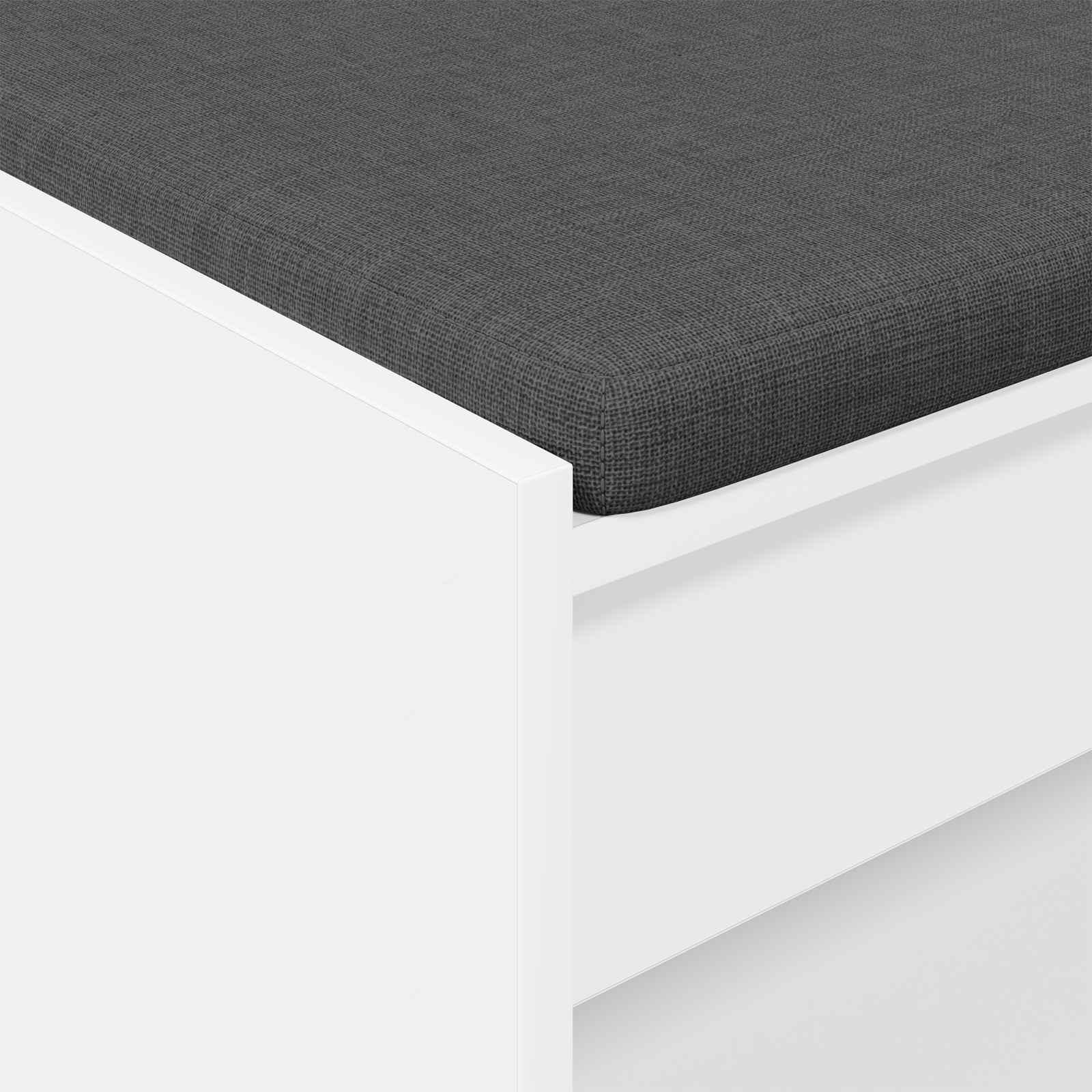 Flurbank mit Kissen mit Regal mit Speicher Weiß 83 x 38 x 45 cm