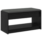 Flurbank mit Kissen mit Regal Schwarze Eiche 83 x 38 x 45 cm