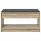 Flurbank mit Kissen mit Regal Sonoma-Eiche 83 x 38 x 45 cm