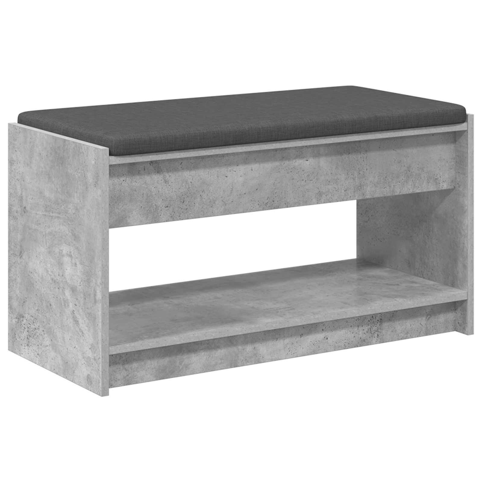 Flurbank mit Kissen mit Regal Betongrau 83 x 38 x 45 cm