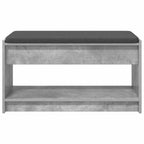 Flurbank mit Kissen mit Regal Betongrau 83 x 38 x 45 cm