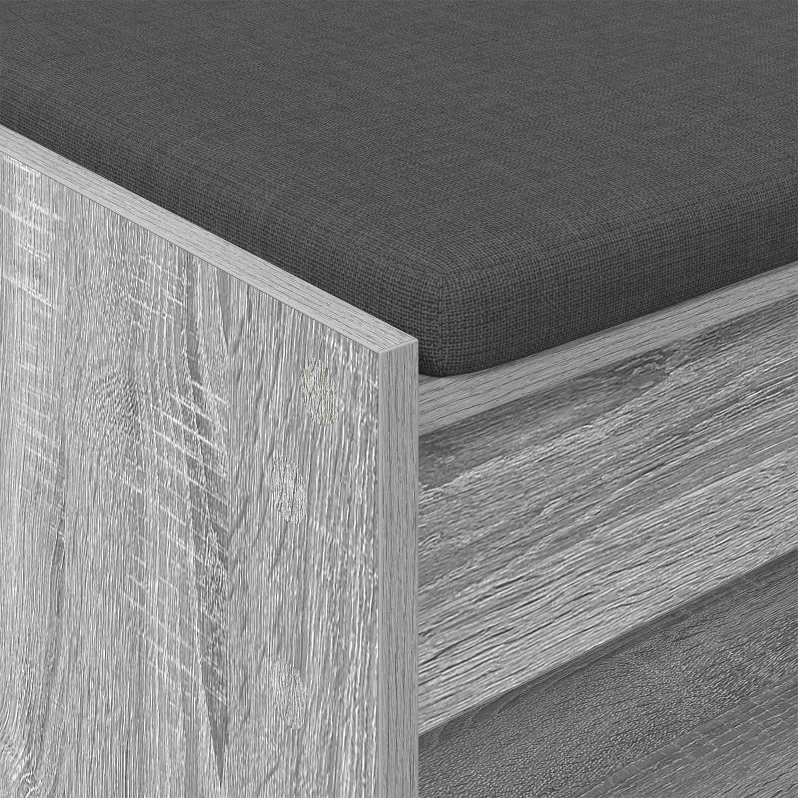 Flurbank mit Kissen mit Regal Graues Sonoma 83 x 38 x 45 cm