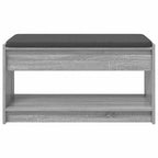 Flurbank mit Kissen mit Regal Graues Sonoma 83 x 38 x 45 cm