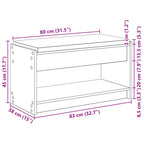 Flurbank mit Kissen mit Regal Graues Sonoma 83 x 38 x 45 cm