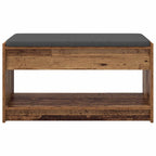 Flurbank mit Kissen mit Regal Altholz 83 x 38 x 45 cm