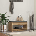 Flurbank mit Kissen mit Regal Artisan-Eiche 83 x 38 x 45 cm