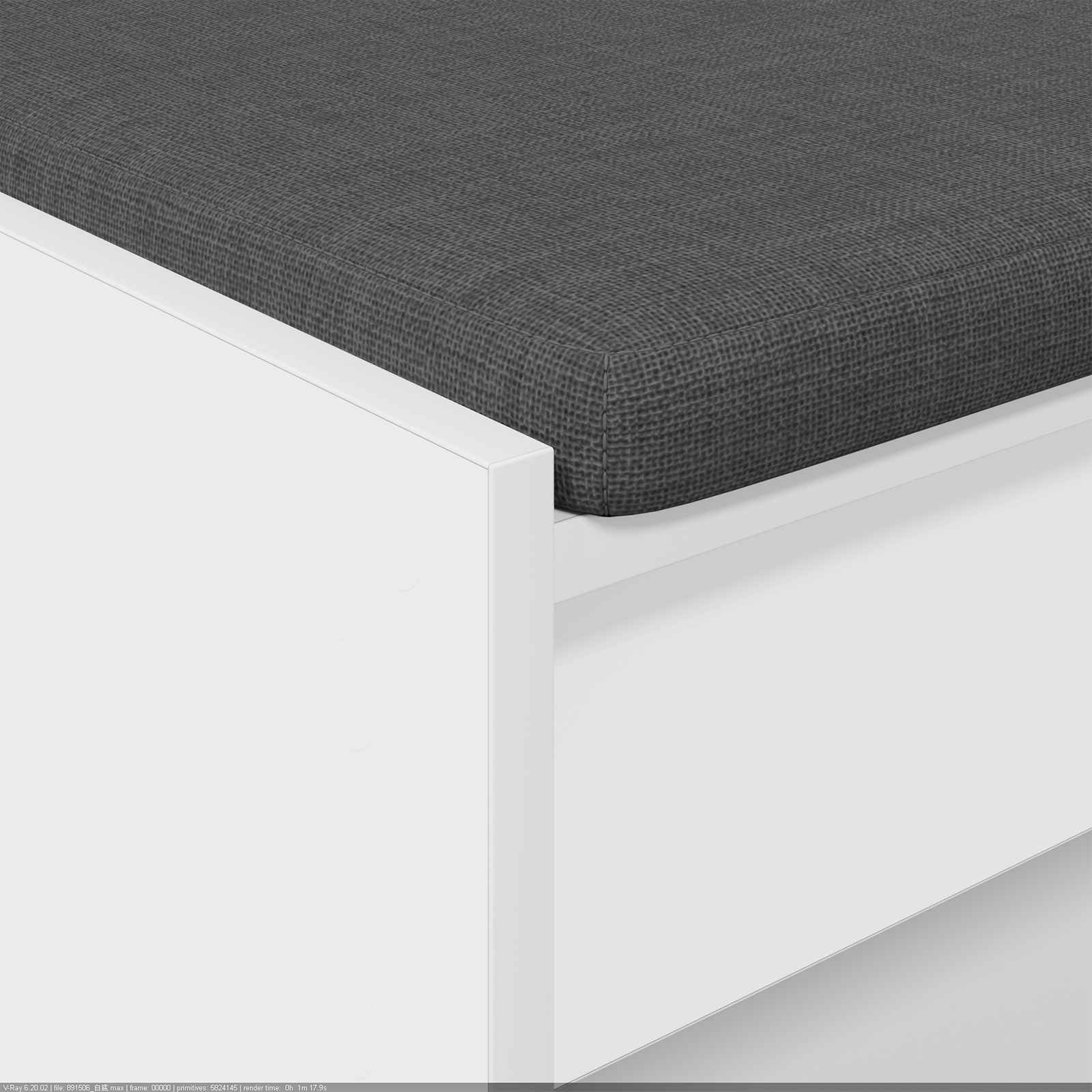 Flurbank mit Kissen mit Regal Weiß 103 x 38 x 45 cm