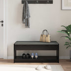 Flurbank mit Kissen mit Regal Schwarze Eiche 103 x 38 x 45 cm
