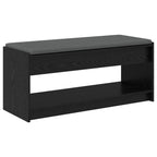 Flurbank mit Kissen mit Regal Schwarze Eiche 103 x 38 x 45 cm