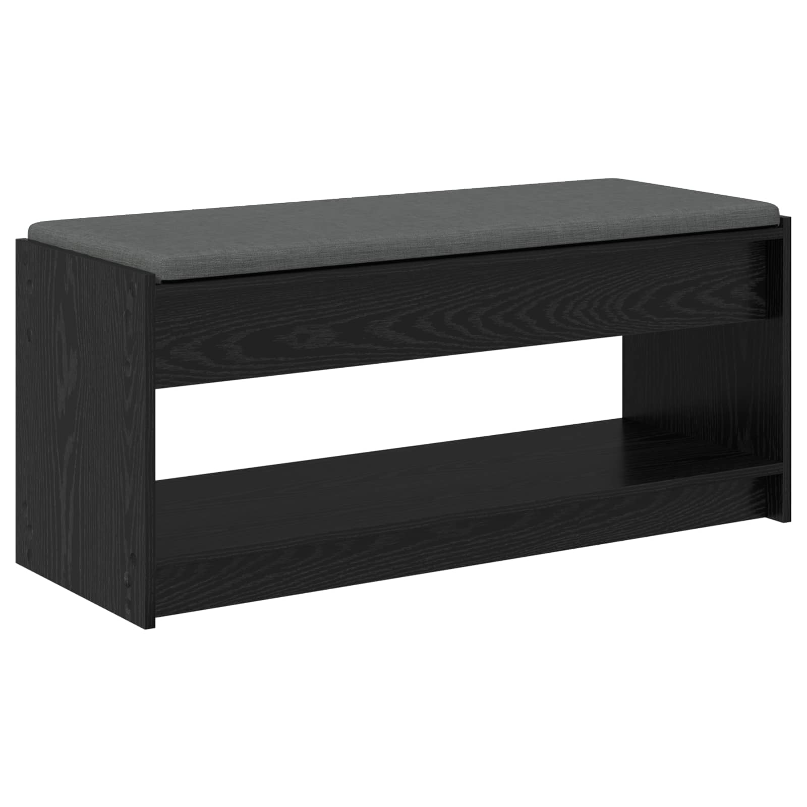 Flurbank mit Kissen mit Regal Schwarze Eiche 103 x 38 x 45 cm