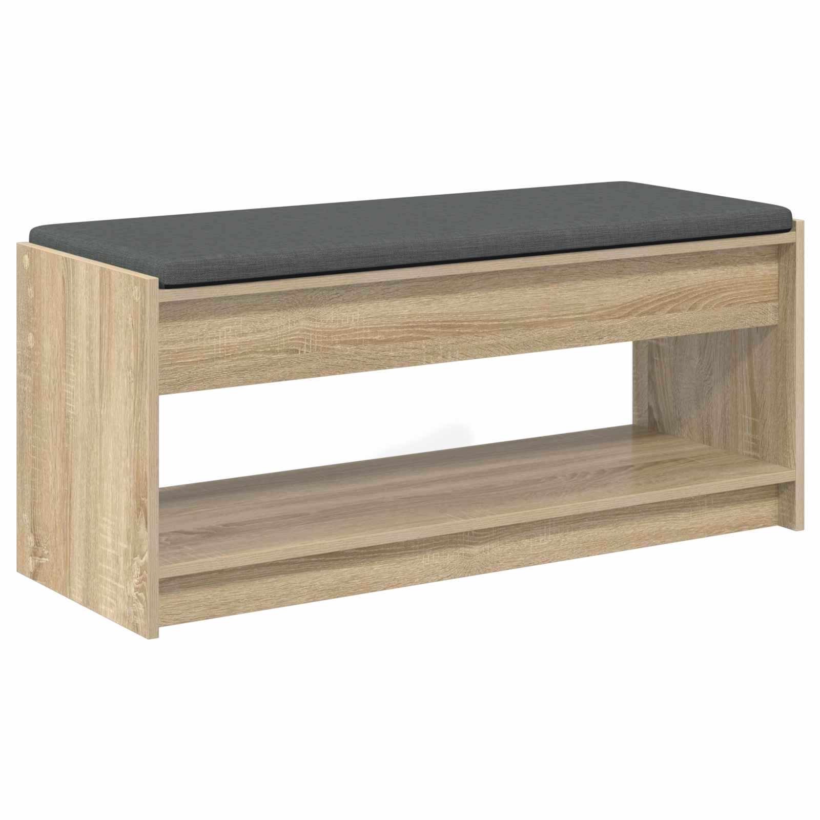 Flurbank mit Kissen mit Regal Sonoma-Eiche 103 x 38 x 45 cm