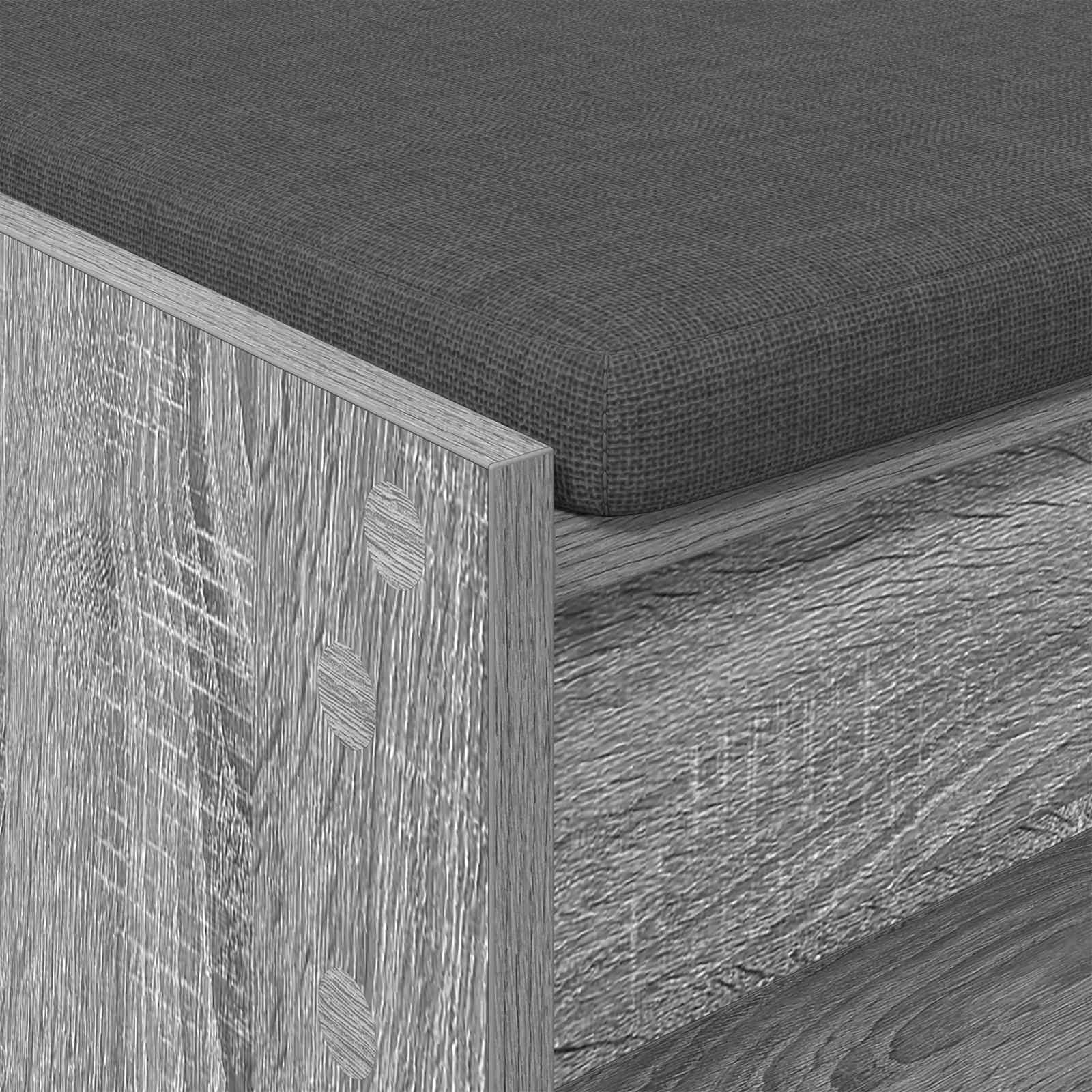 Flurbank mit Kissen mit Regal Graues Sonoma 103 x 38 x 45 cm