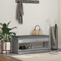 Flurbank mit Kissen mit Regal Graues Sonoma 103 x 38 x 45 cm