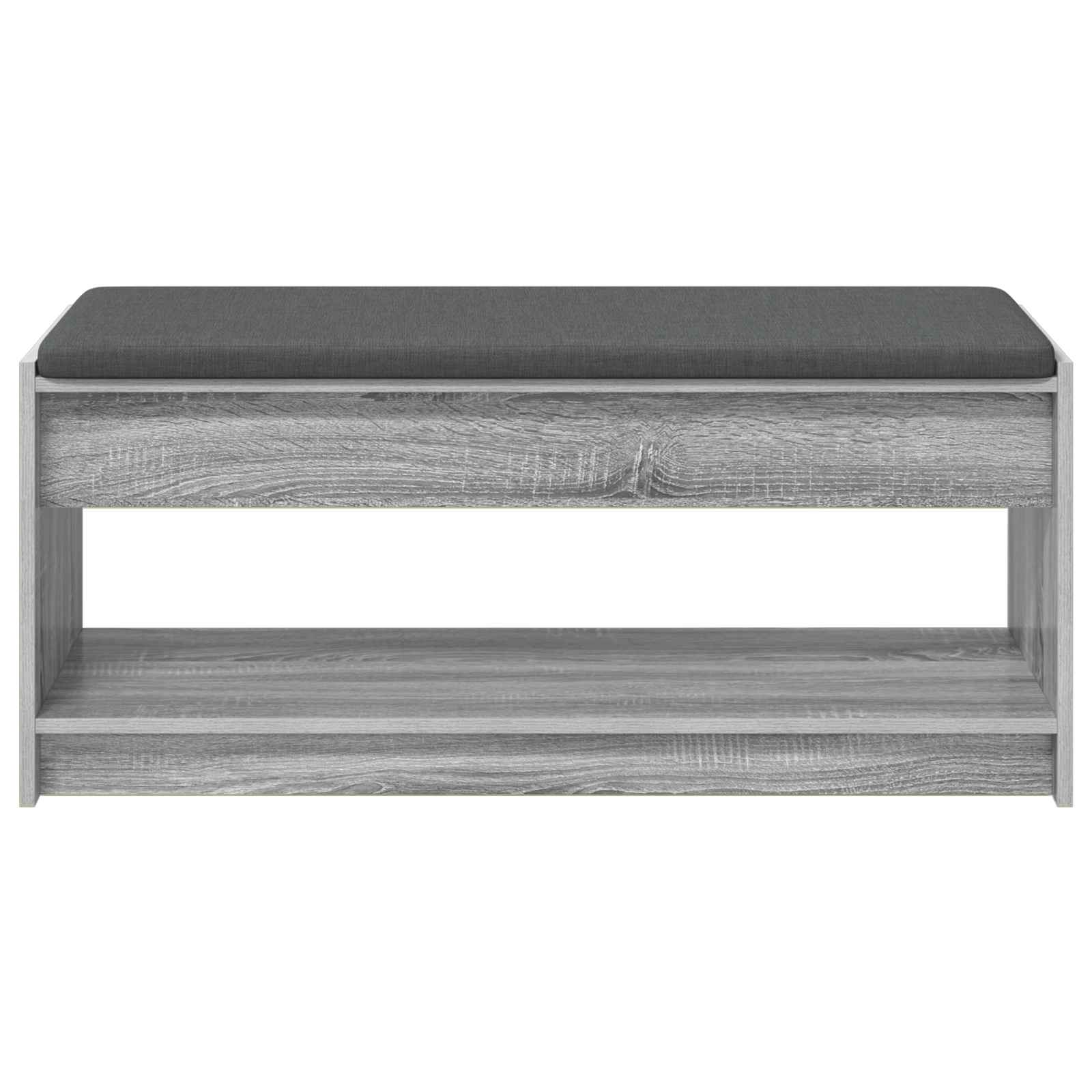 Flurbank mit Kissen mit Regal Graues Sonoma 103 x 38 x 45 cm