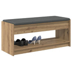 Flurbank mit Kissen mit Regal Artisan-Eiche 103 x 38 x 45 cm
