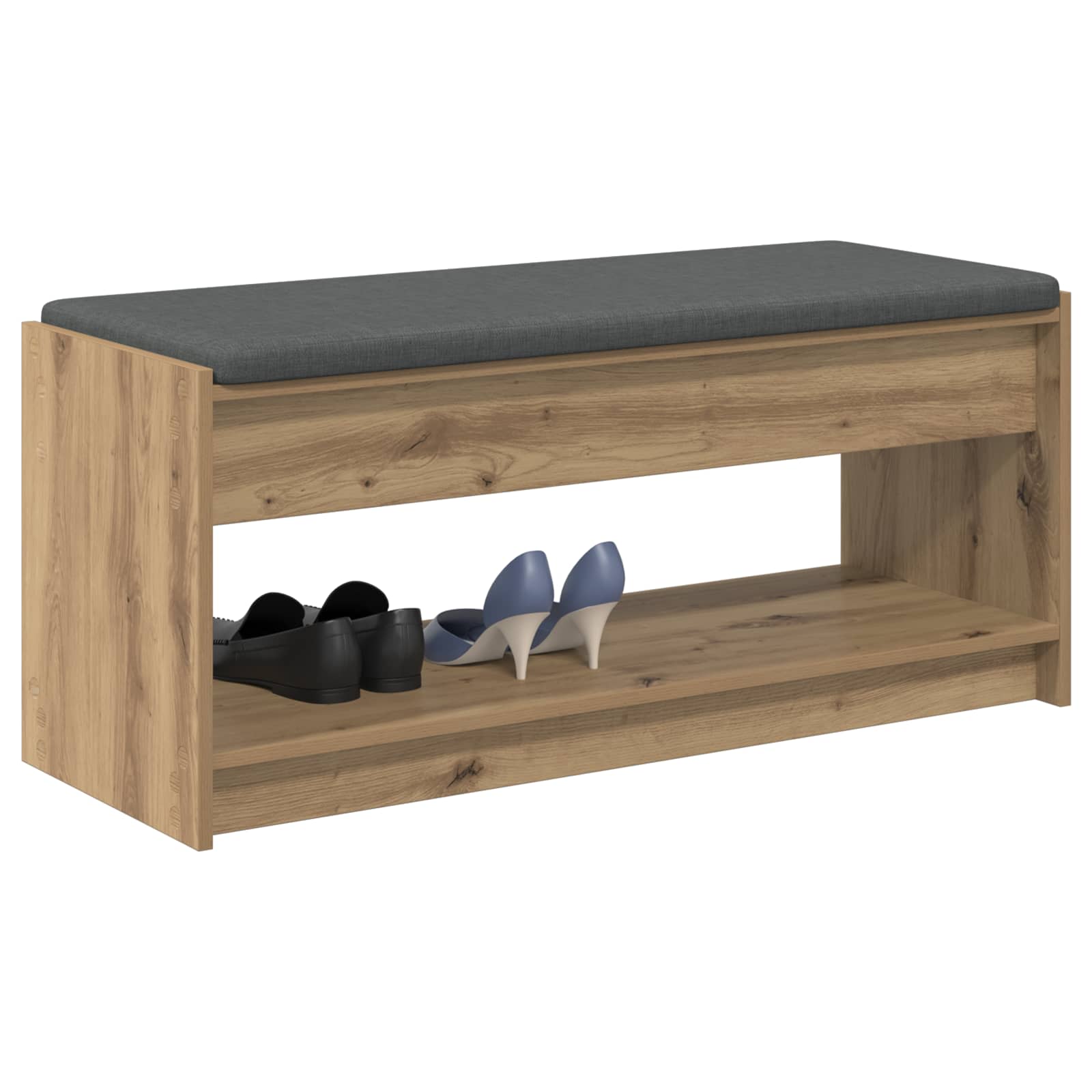 Flurbank mit Kissen mit Regal Artisan-Eiche 103 x 38 x 45 cm