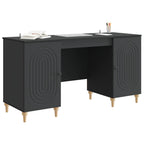Schreibtisch mit Regal Schwarz 142,5 x 50 x 75 cm Holzwerkstoff