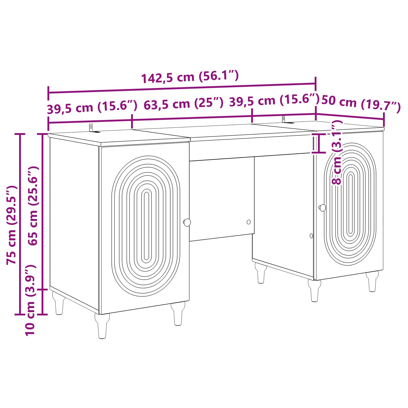 Schreibtisch mit Regal Altholz 142,5 x 50 x 75 cm Holzwerkstoff