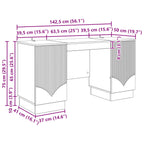 Schreibtisch Sonoma-Eiche 142,5 x 50 x 75 cm Holzwerkstoff