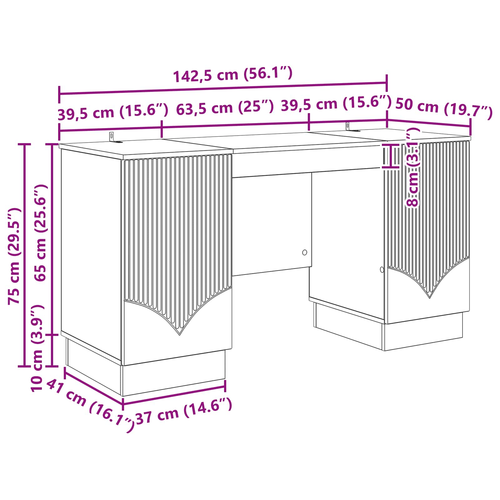 Schreibtisch mit Regal Altholz 142,5 x 50 x 75 cm Holzwerkstoff