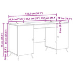 Schreibtisch mit Regal Altholz 142,5 x 50 x 75 cm Holzwerkstoff