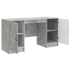 Schreibtisch mit Tür Betongrau 142,5 x 50 x 75 cm Holzwerkstoff