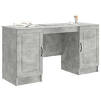 Schreibtisch mit Tür Betongrau 142,5 x 50 x 75 cm Holzwerkstoff