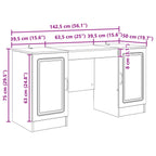 Schreibtisch Graues Sonoma 142,5 x 50 x 75 cm Holzwerkstoff