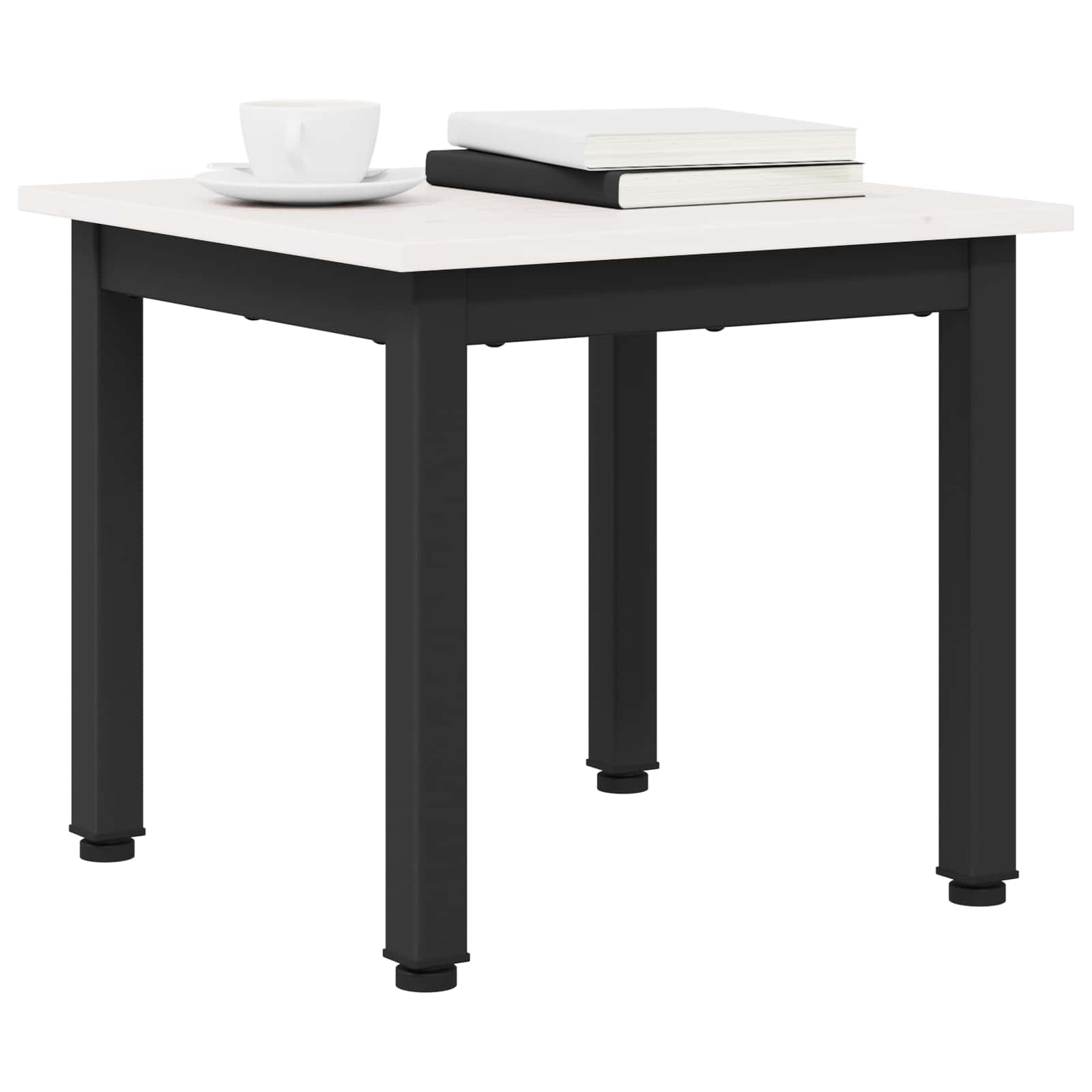 Couchtisch Weiß 40 x 40 x 36 cm Massives Kiefernholz