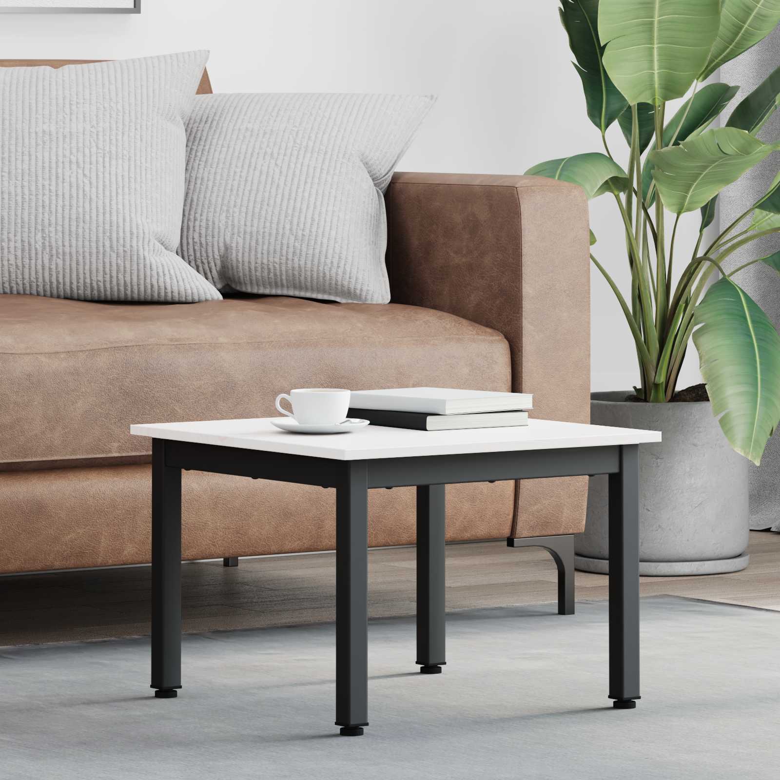 Couchtisch Weiß 50 x 50 x 36 cm Massives Kiefernholz