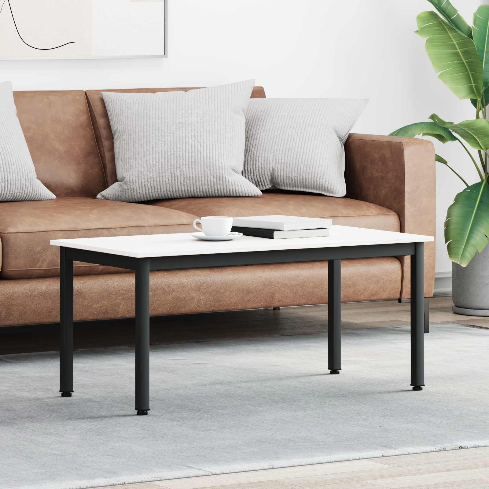 Couchtisch Weiß 100 x 50 x 45 cm Massives Kiefernholz