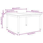 Couchtisch Weiß 80 x 80 x 45 cm Massives Kiefernholz