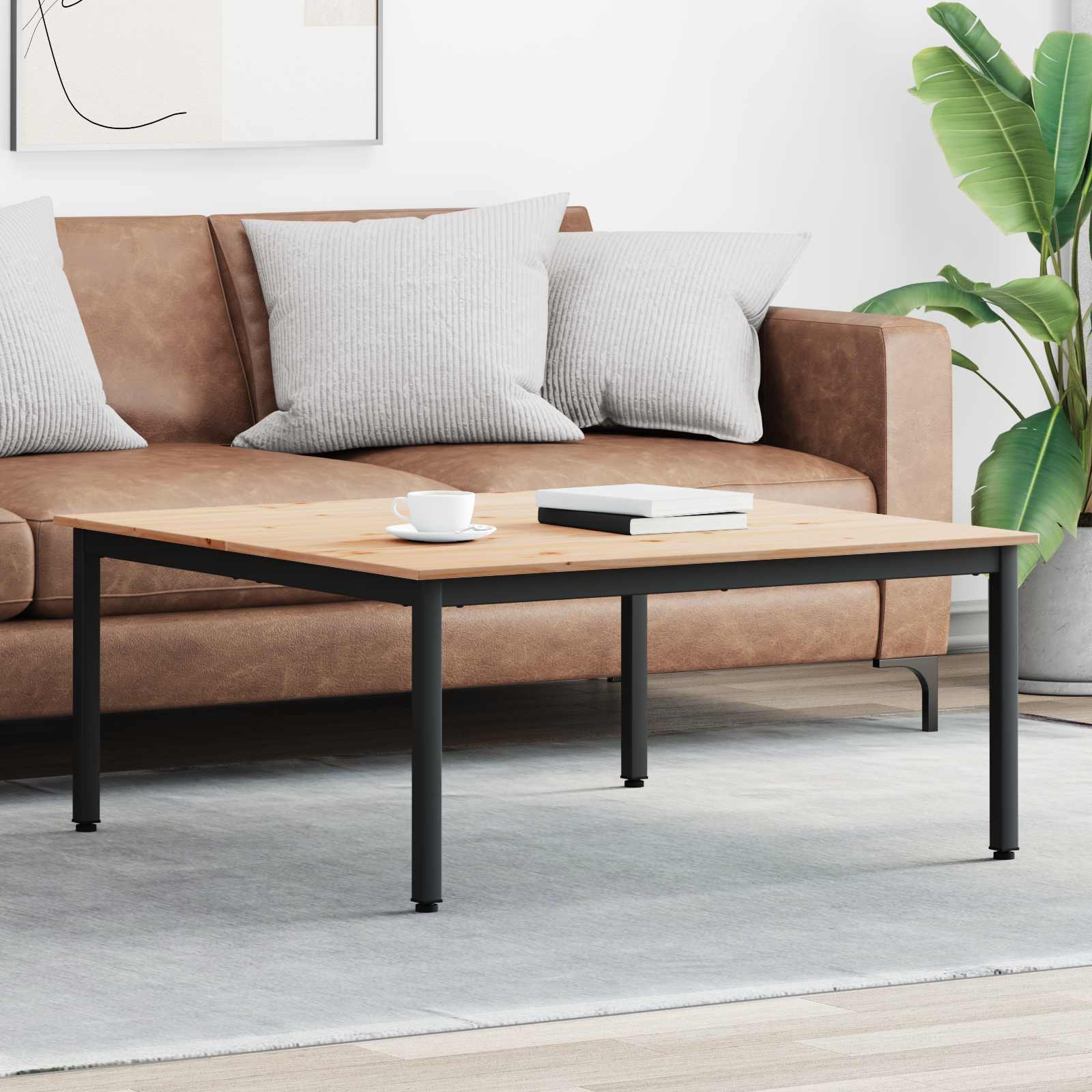 Couchtisch Natur 100 x 100 x 45 cm Massives Kiefernholz