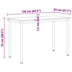 Esstisch Weiß 110 x 55 x 75 cm Massives Kiefernholz