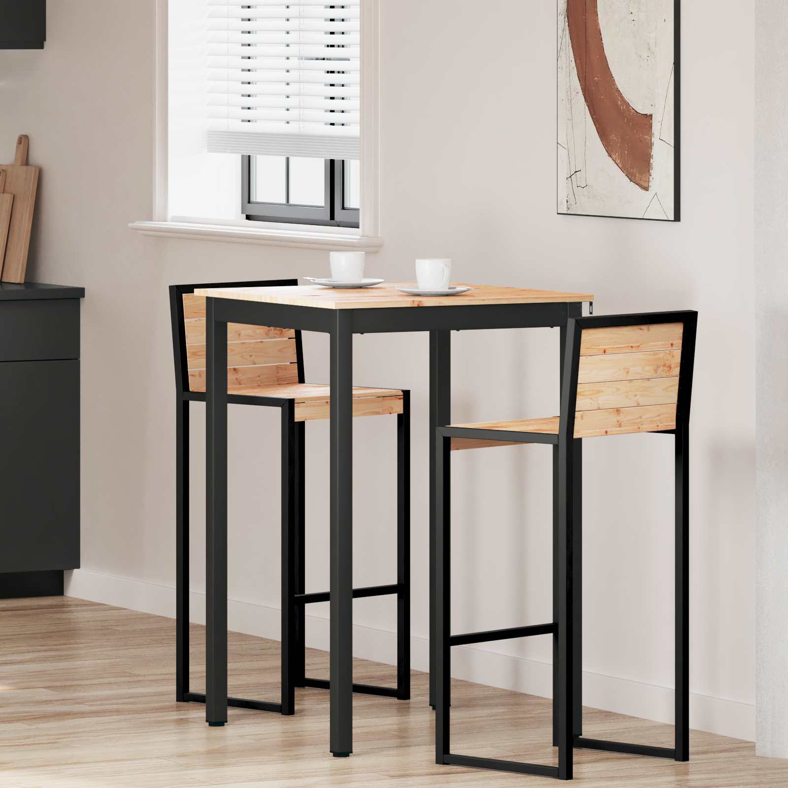 Bartisch Natur 70 x 70 x 105 cm Massives Kiefernholz