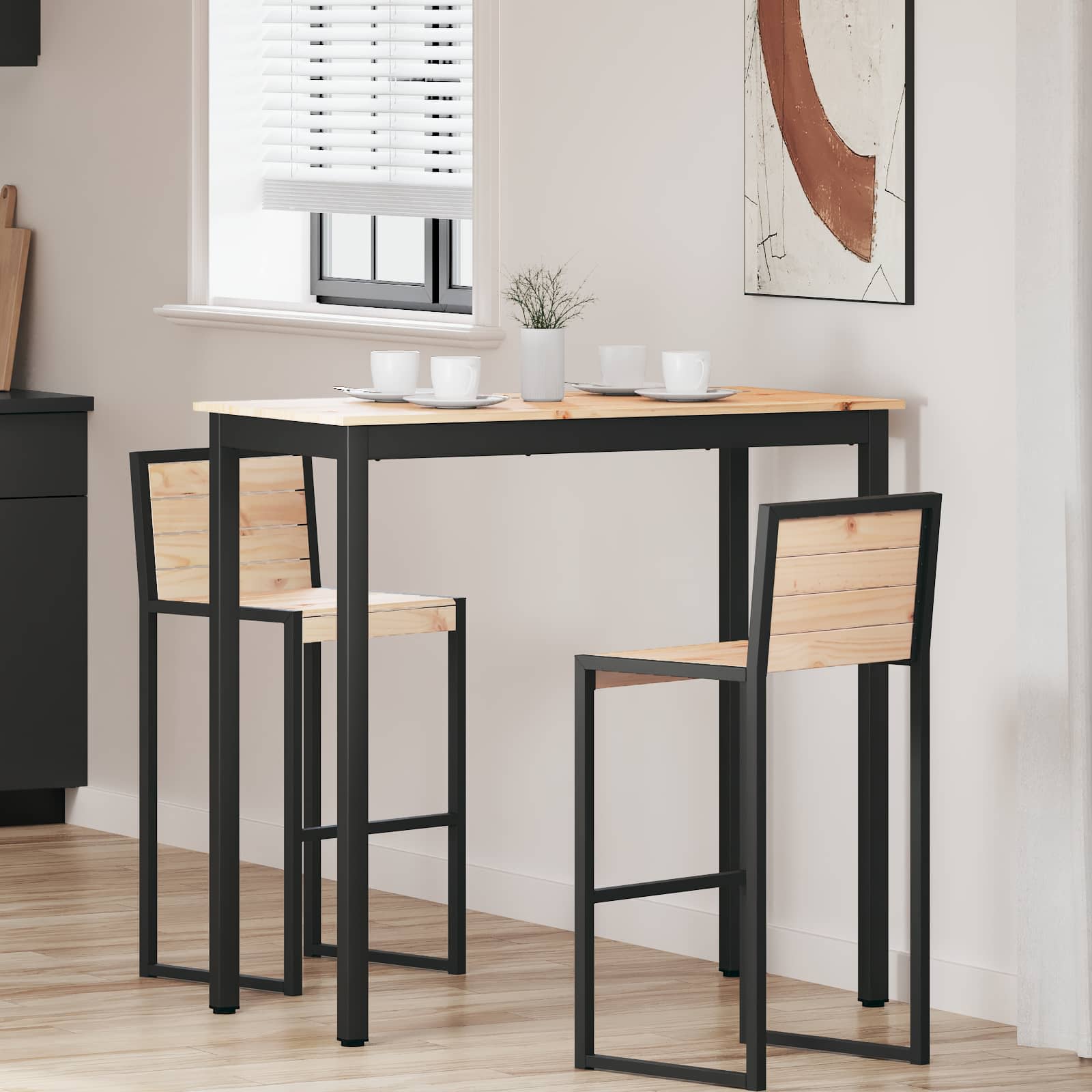 Bartisch Natur 110 x 55 x 105 cm Massives Kiefernholz