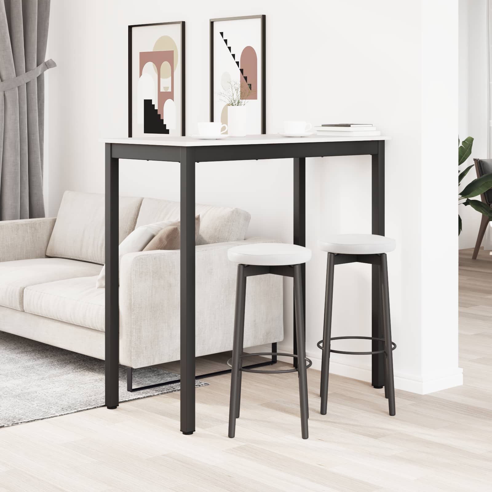 Bartisch Weiß 110 x 55 x 105 cm Massives Kiefernholz