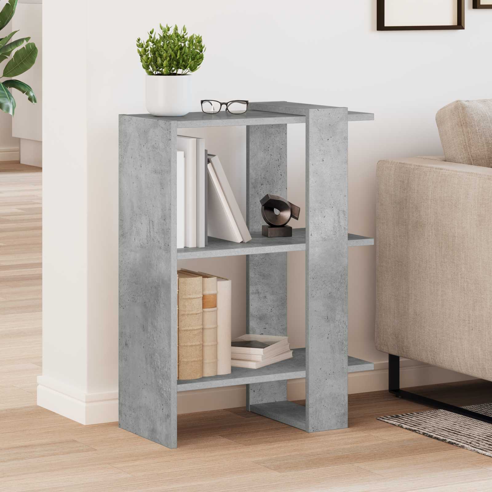 Bücherregal Beton Grau 52 x 25 x 71,5 cm Holzwerkstoff