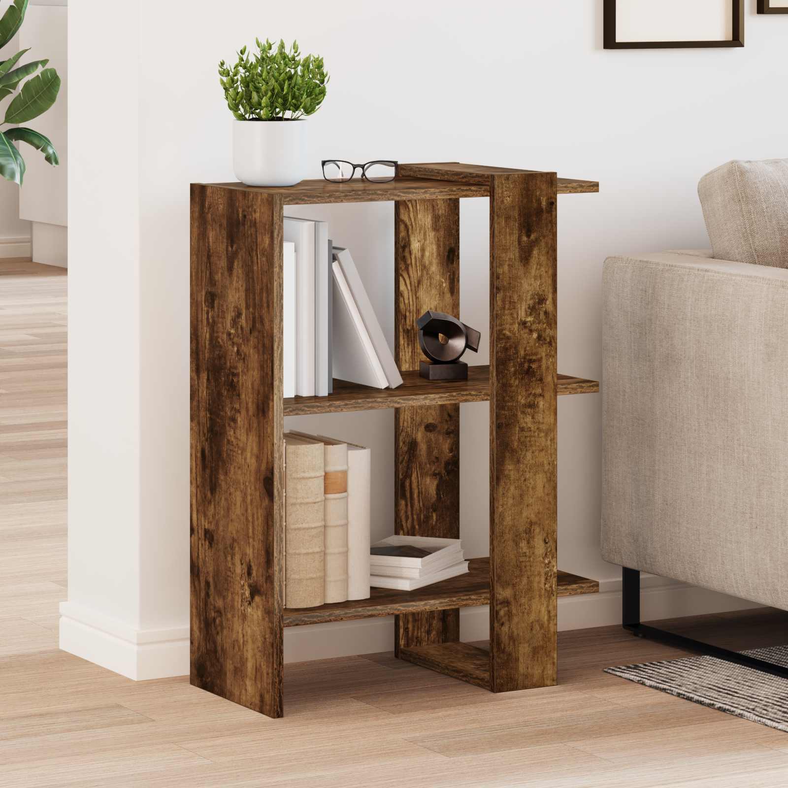 Bücherregal Geräucherte Eiche 52 x 25 x 71,5 cm Holzwerkstoff
