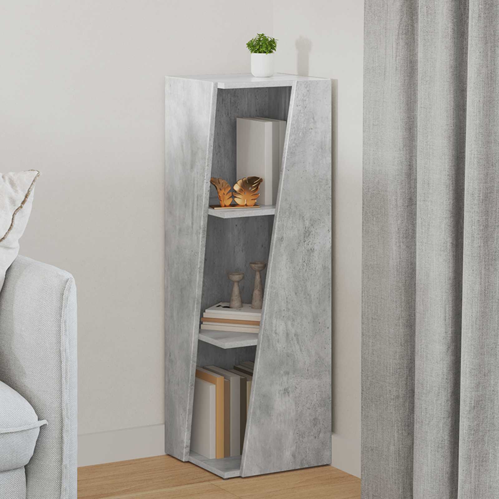 Seitenregal Beton Grau 33 x 32 x 100,5 cm Holzwerkstoff