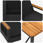 Gartenmöbel Set mit Kissen 4 pcs Schwarz Poly-Rattan