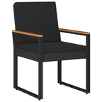 Gartenmöbel Set mit Kissen 4 pcs Schwarz Poly-Rattan